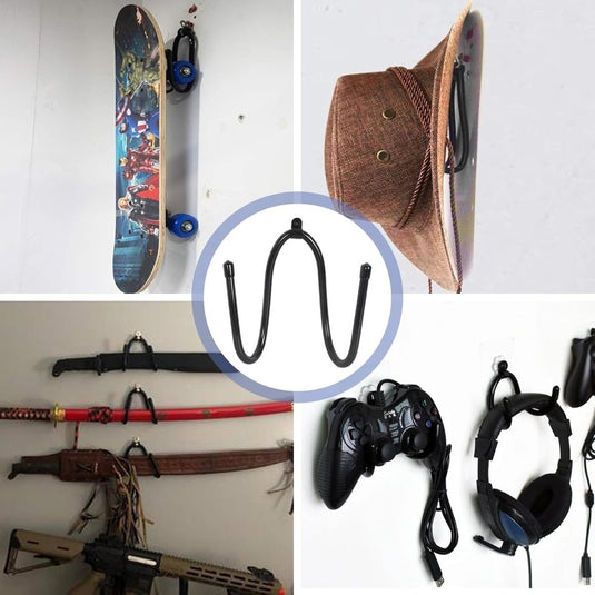 Skateboard wandhouders set van 2 zwart - happygetfit.com