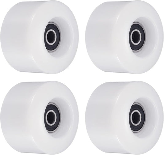 Skateboard wielen 4 stuks 55 mm 80A wit met ABEC-9 lagers – cruiser wielen – skateboard accessoires - happygetfit.com
