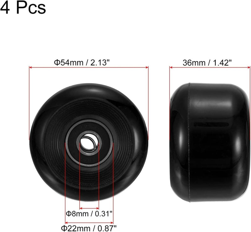 Laad afbeelding in Galerijviewer, Skateboard wielen 54 mm met ABEC-9 lagers (4 stuks) - Soft wheels 85A voor straat &amp; cruiser - Skateboard wielen vervanging - happygetfit.com
