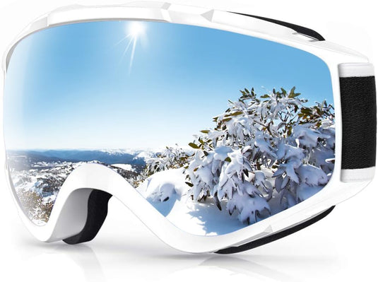 Skibril,Skibrillen Dames Heren Volwassenen voor Brildragers OTG,UV Bescherming Anti Mist Ski Goggles Bolvormige Spiegel - happygetfit.com