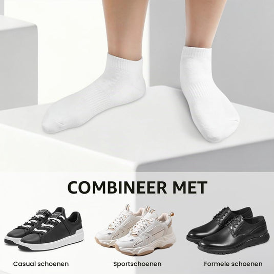 Sneakersokken 8 paar voor dames en heren van ademend katoen met verstevigde hiel en teen – sportsokken – enkelsokken - happygetfit.com