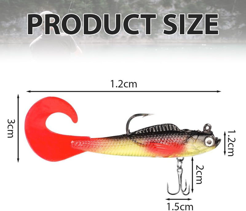 Bild im Galerie-Viewer laden, Softbait kunstaas 9 stuks van flexibel PVC met bewegende staart en scherpe dreggen – swimbaits – roofvislokmiddelen - happygetfit.com
