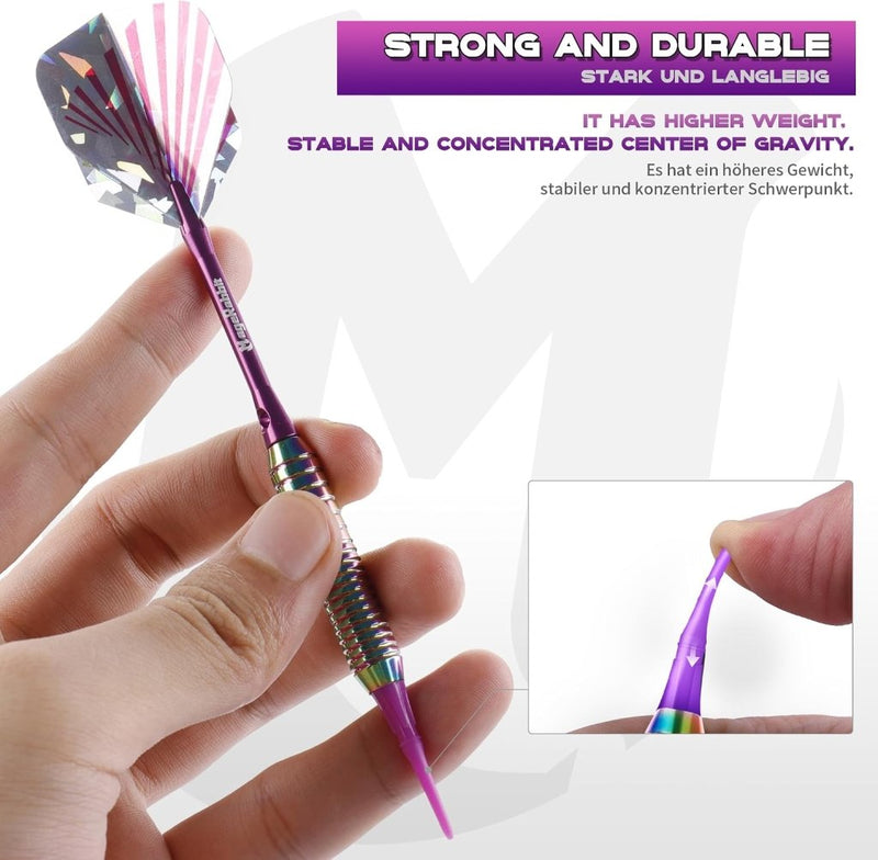 Bild im Galerie-Viewer laden, Softtip dartpijlen 3 stuks 18 gram met aluminium shafts en reserveflights – elektronische darts – dartaccessoires - happygetfit.com
