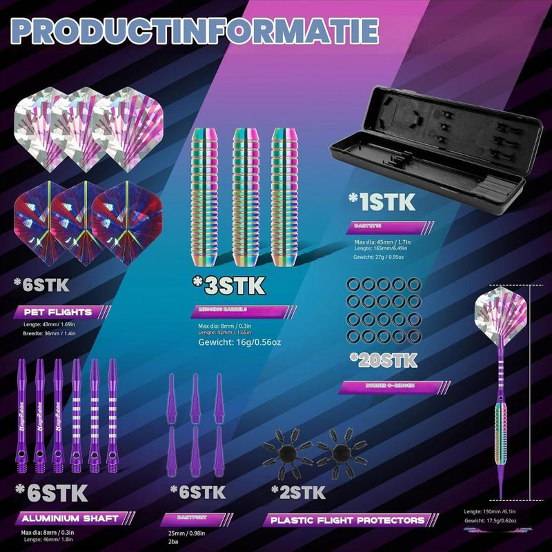 Bild im Galerie-Viewer laden, Softtip dartpijlen 3 stuks 18 gram met aluminium shafts en reserveflights – elektronische darts – dartaccessoires - happygetfit.com
