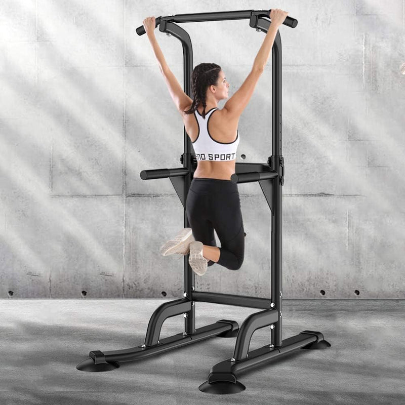 Laad afbeelding in Galerijviewer, SogesHome optrekstang krachttoren trainingsapparatuur voor thuisgymnastiek dipstation in verstelbare hoogte dipstatieven bar training lichaamstraining, NSD-PSBB005-01 - happygetfit.com
