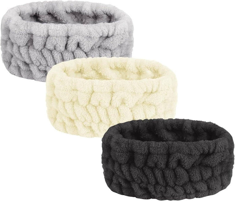 Laad afbeelding in Galerijviewer, Spa hoofdbanden 3 stuks van zacht elastisch koraalfleece 7,5 cm breed voor gezichtsverzorging en yoga – haarbanden – make-upbanden - happygetfit.com
