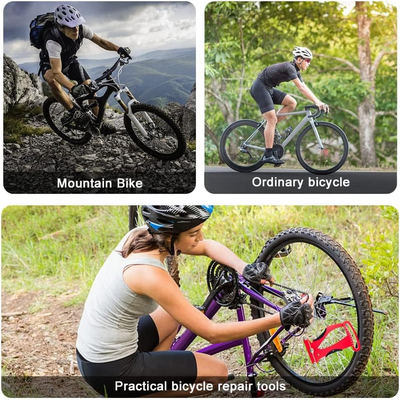 Load image into Gallery viewer, spaakspanningmeter, fietsspaken tensiemeter kalibratiegereedschap fietsreparatiegereedschap met 2 spaaksleutels precies voor fietsbandspaken fabricage of correctie (Rood) - happygetfit.com
