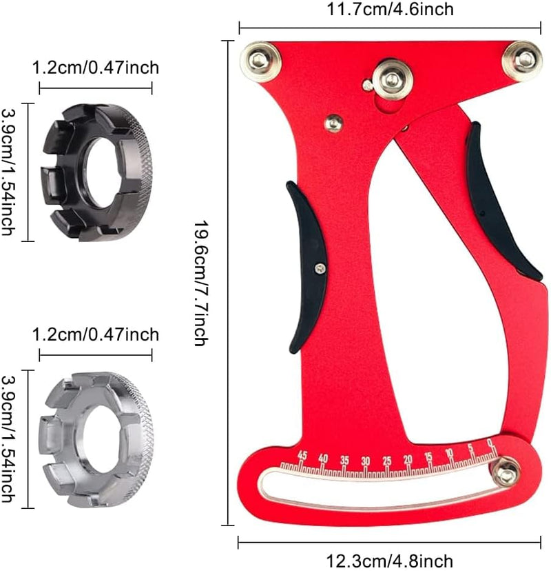 Load image into Gallery viewer, spaakspanningmeter, fietsspaken tensiemeter kalibratiegereedschap fietsreparatiegereedschap met 2 spaaksleutels precies voor fietsbandspaken fabricage of correctie (Rood) - happygetfit.com
