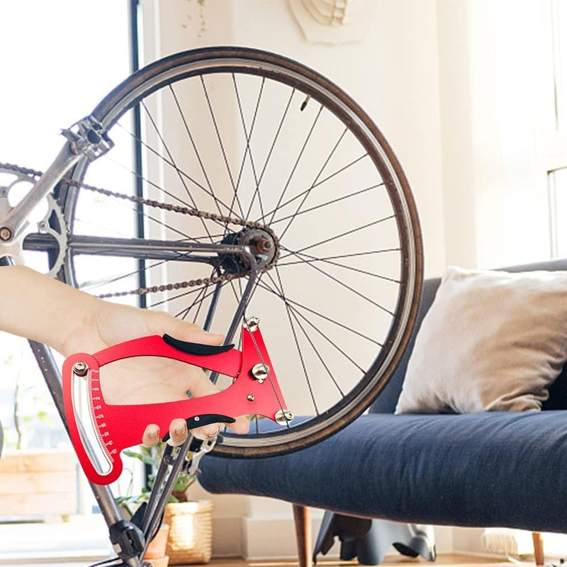 Load image into Gallery viewer, spaakspanningmeter, fietsspaken tensiemeter kalibratiegereedschap fietsreparatiegereedschap met 2 spaaksleutels precies voor fietsbandspaken fabricage of correctie (Rood) - happygetfit.com
