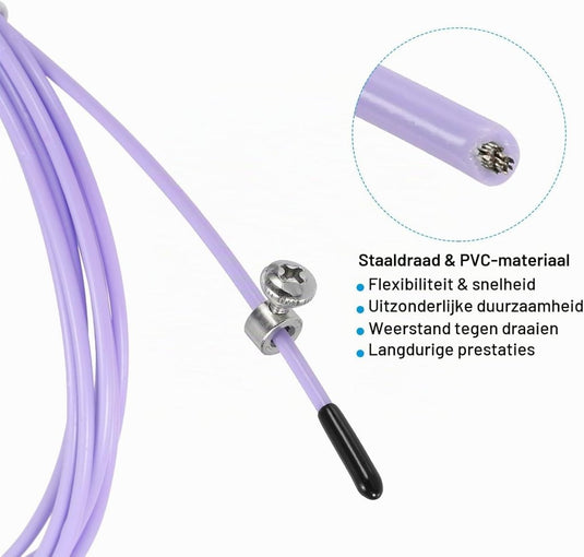Speed jump rope vervangingskabel 3 meter x 2,5 mm lichtgroen – springtouw kabel – fitness accessoires - happygetfit.com