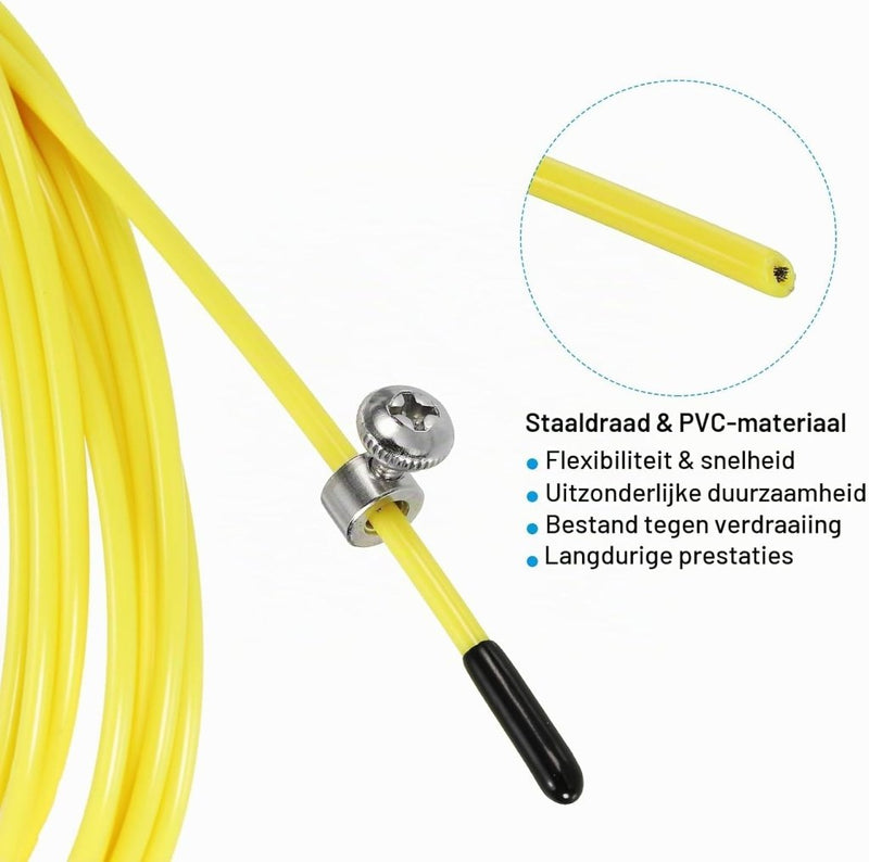 Laad afbeelding in Galerijviewer, Speed jump rope vervangingskabel 3 meter x 2,5 mm rood – springtouw kabel – fitness accessoires - happygetfit.com
