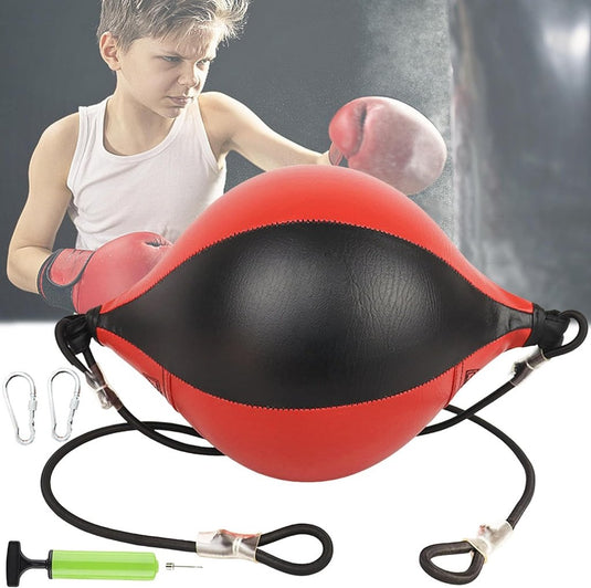 Speed Punch Bag, Leather Speed Ball, Hanging Boxing Punching Ball, Boksballen voor Gym MMA Boksen Sport Punch Bag Volwassen, Double End Boksen Punchingball, Training Speedball Set - happygetfit.com