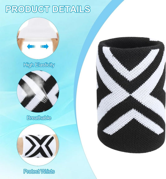 Sport polszweetbanden 2 stuks voor dames en heren – absorberende polsbandjes – fitness accessoires - happygetfit.com