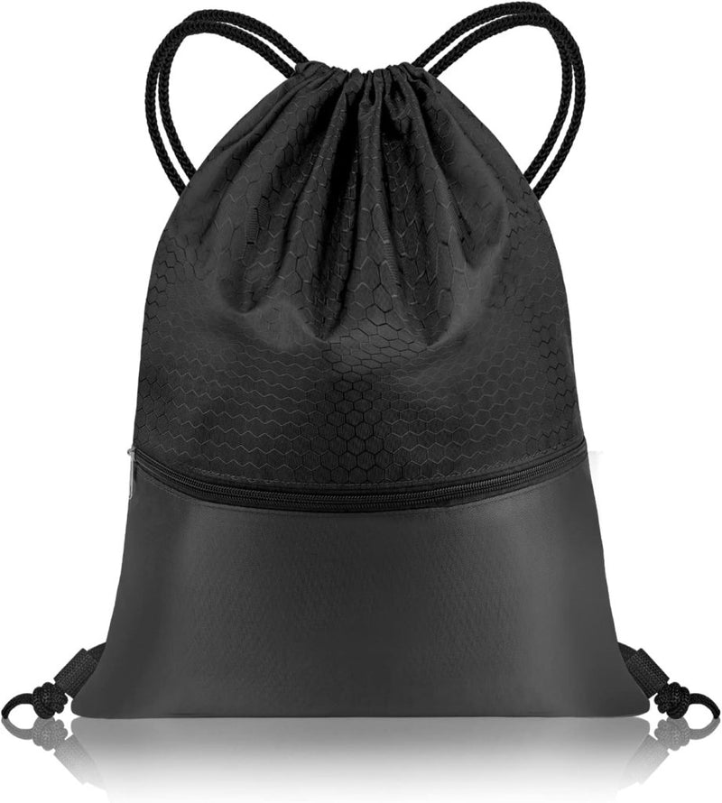 Laad afbeelding in Galerijviewer, Sport rugzak met trekkoord 41 x 33,5 cm van slijtvast Oxford met gaasvak en hoofdtelefoonopening – zwemtas – gymrugzak - happygetfit.com
