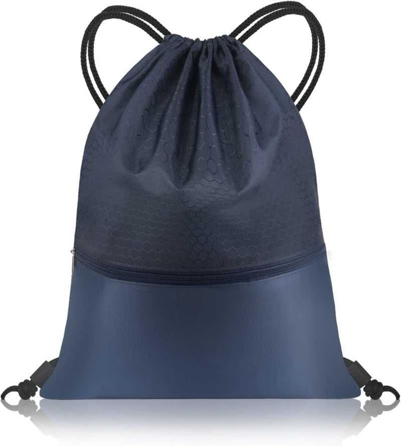 Laad afbeelding in Galerijviewer, Sport rugzak met trekkoord 41 x 33,5 cm van slijtvast Oxford met gaasvak en hoofdtelefoonopening – zwemtas – gymrugzak - happygetfit.com
