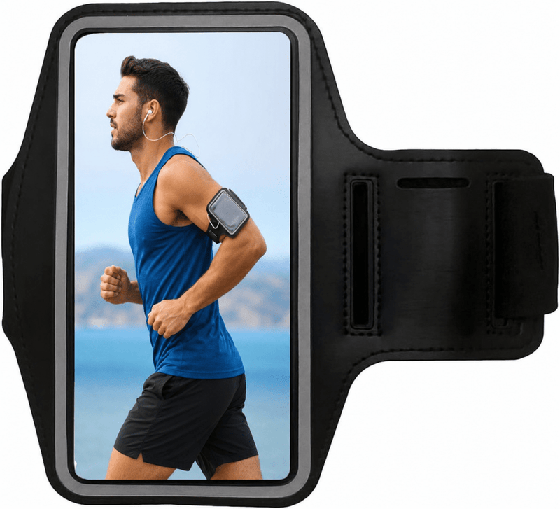 Chargez l'image dans la visionneuse de la galerie, Sportarmband Telefoon Hardlopen – Universele Smartphone Armband tot 6,5 Inch – Touchscreen – Fitness Fietsen Joggen – Zwart - happygetfit.com
