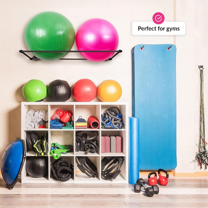 Load image into Gallery viewer, Sportbal wandhouder voor fitnessballen mat zwart - happygetfit.com
