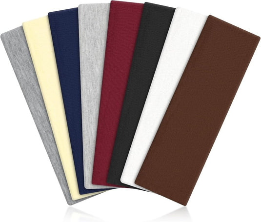 Sporthoofdbanden 8 stuks van elastisch polyester met antislip pasvorm voor hardlopen yoga en fitness – zweetabsorberende haarbanden – sportbandana - happygetfit.com