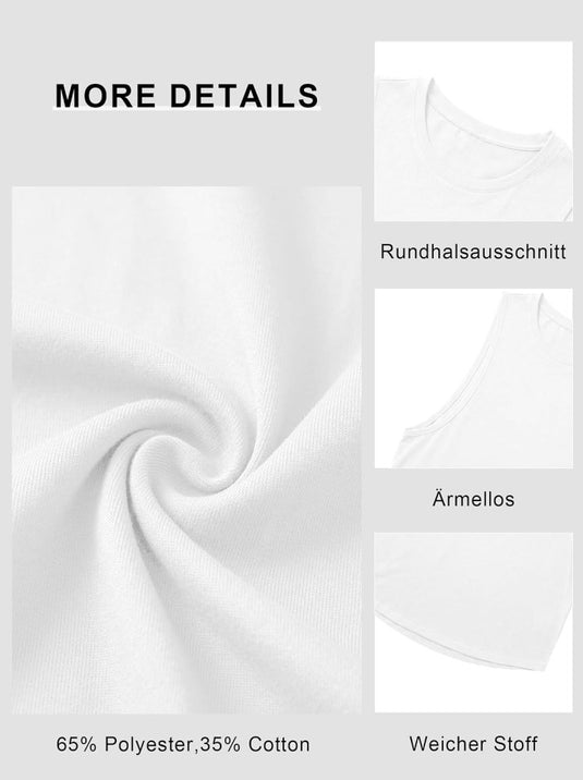Sportieve tanktop heren van polyester en katoen met ronde hals en brede armsgaten – fitness tanktop – bodybuilding kleding - happygetfit.com