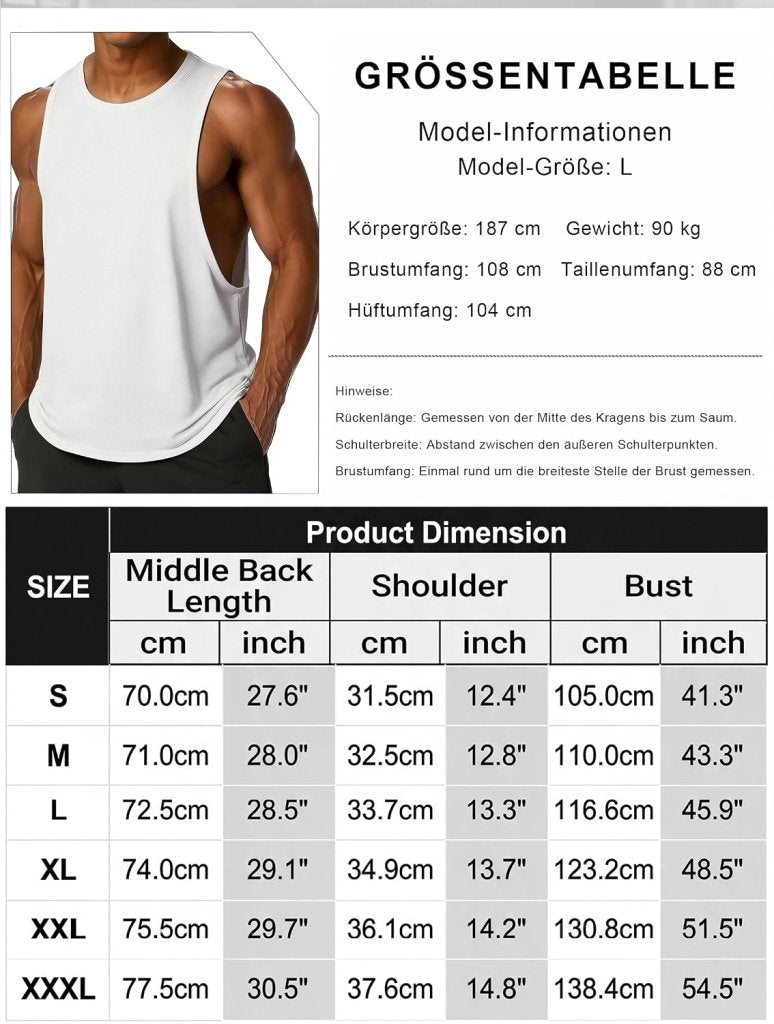 Chargez l'image dans la visionneuse de la galerie, Sportieve tanktop heren van polyester en katoen met ronde hals en brede armsgaten – fitness tanktop – bodybuilding kleding - happygetfit.com

