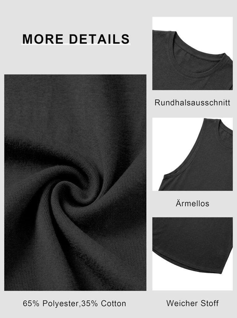 Chargez l'image dans la visionneuse de la galerie, Sportieve tanktop heren van polyester en katoen met ronde hals en brede armsgaten – fitness tanktop – bodybuilding kleding - happygetfit.com

