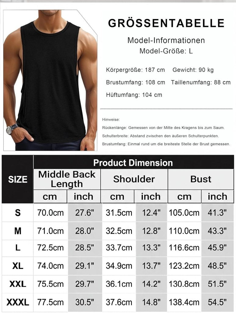 Chargez l'image dans la visionneuse de la galerie, Sportieve tanktop heren van polyester en katoen met ronde hals en brede armsgaten – fitness tanktop – bodybuilding kleding - happygetfit.com
