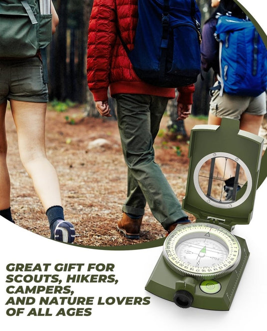 Sportneer Kompas Wandelen Kompas Navigatie, Waterdicht Schokbestendig Militair Kompas Voor Wandelen Klimmen Fietsen Verkennen Geologie Outdoor Activiteiten - happygetfit.com