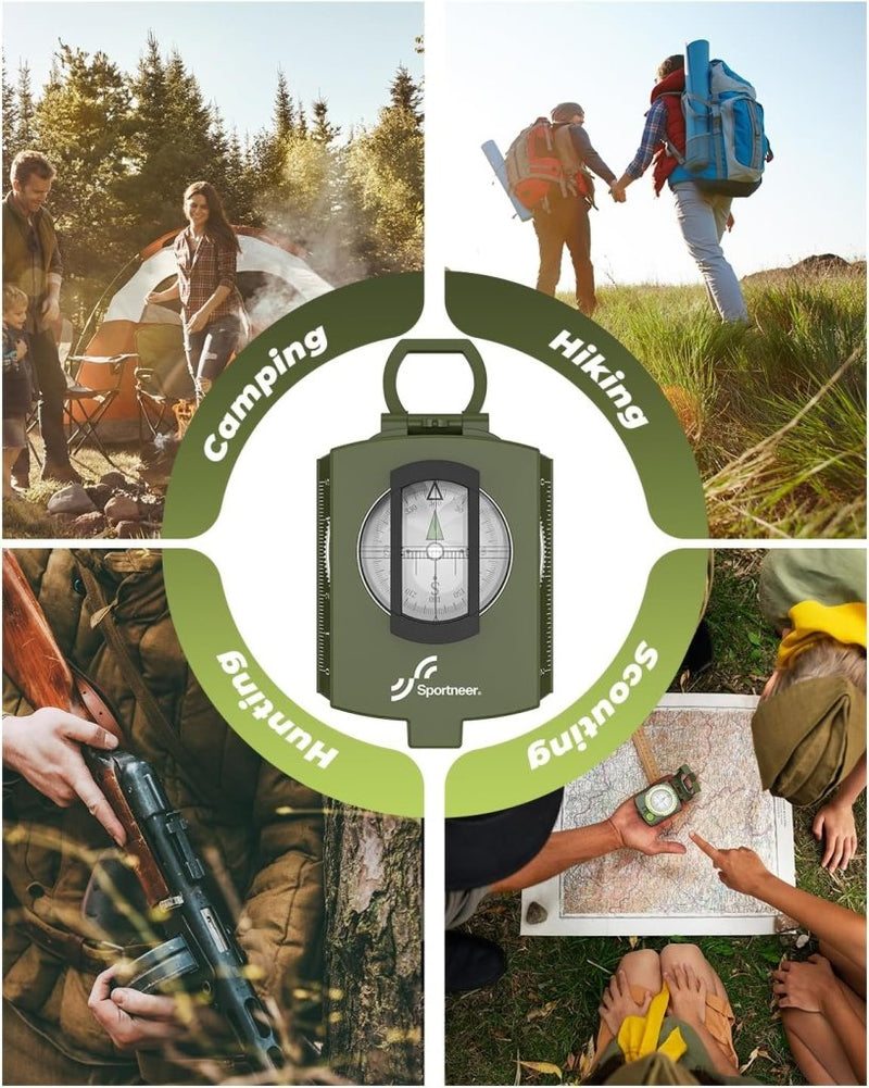 Laad afbeelding in Galerijviewer, Sportneer Kompas Wandelen Kompas Navigatie, Waterdicht Schokbestendig Militair Kompas Voor Wandelen Klimmen Fietsen Verkennen Geologie Outdoor Activiteiten - happygetfit.com
