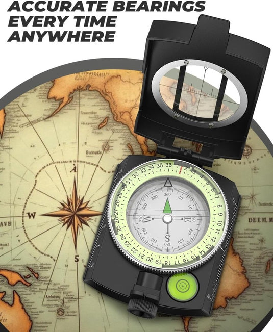Sportneer Kompas Wandelen Kompas Navigatie, Waterdicht Schokbestendig Militair Kompas Voor Wandelen Klimmen Fietsen Verkennen Geologie Outdoor Activiteiten - happygetfit.com
