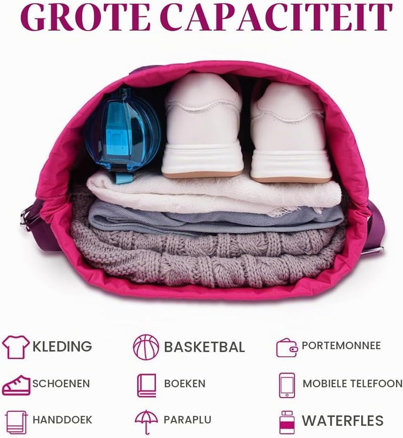 Laad afbeelding in Galerijviewer, Sportrugzak met trekkoord 20 liter met waterbestendige vakken en verstelbare schouderbanden voor zwemmen en fitness – gymtas – zwemrugzak - happygetfit.com
