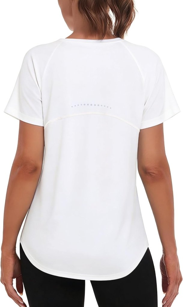 Load image into Gallery viewer, Sportshirt dames met ronde hals en raglanmouwen van sneldrogende stretchstof – hardloopshirt – trainingskleding - happygetfit.com
