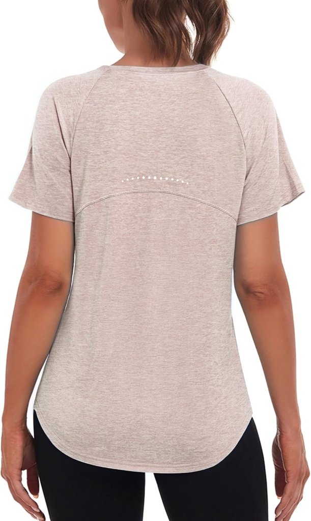 Load image into Gallery viewer, Sportshirt dames met ronde hals en raglanmouwen van sneldrogende stretchstof – hardloopshirt – trainingskleding - happygetfit.com
