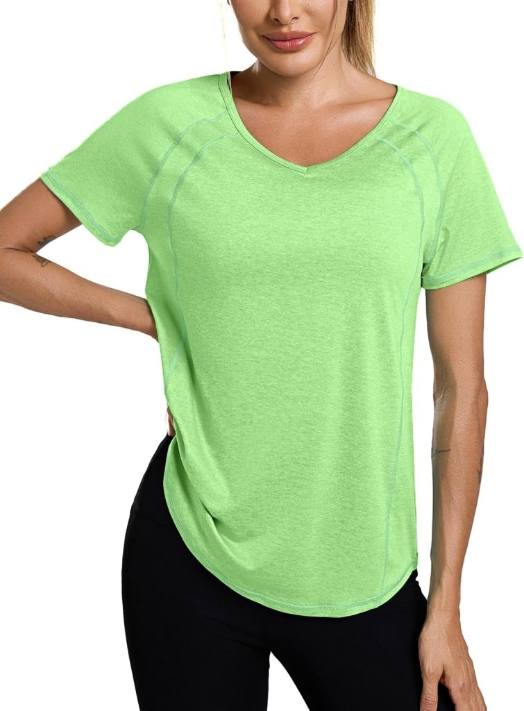 Laden Sie das Bild in Galerie -Viewer, Sportshirt dames met V-hals en korte mouwen van ademende sneldrogende stof – fitnessshirt – yogakleding - happygetfit.com
