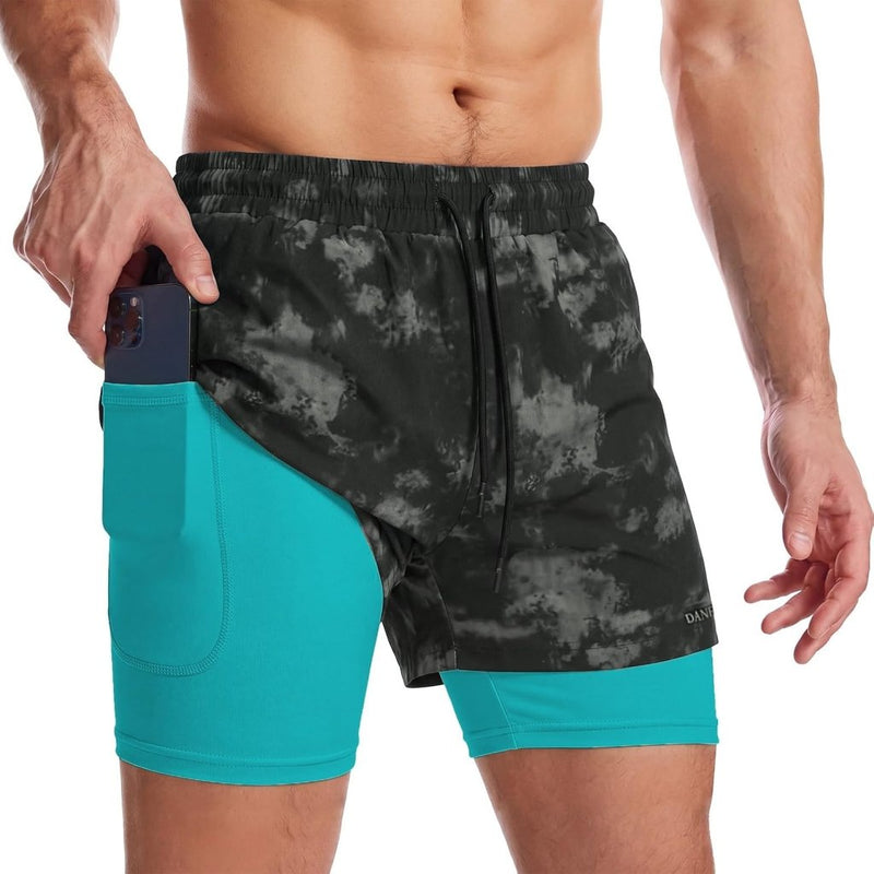 Laden Sie das Bild in Galerie -Viewer, Sportshort heren 2-in-1 met compressiebroek en zakken met ritssluiting – hardloopbroek – fitnesskleding - happygetfit.com
