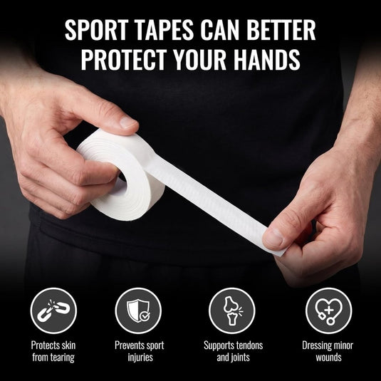 Sporttape 3 rollen 1,5 cm x 10 meter van ademend katoen voor vingers en gewrichten – kinesiotape – vingerbescherming - happygetfit.com