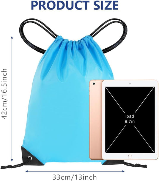 Sporttas met trekkoord 33 x 42 cm van lichtgewicht polyester met verstelbare schouderkoorden – gymtas – zwemtas - happygetfit.com