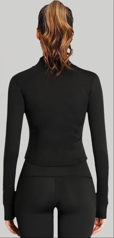 Załaduj obraz w przeglądarce galerii, Sporttop dames met korte mouwen en ritssluiting in aansluitend cropped model voor yoga en fitness – trainingsshirt – yogakleding - happygetfit.com
