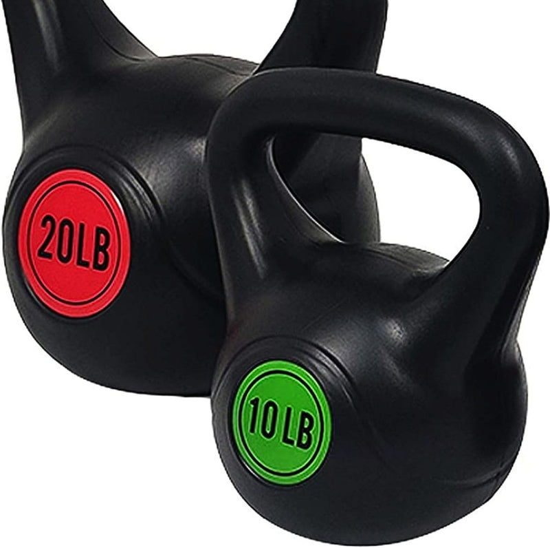 Load image into Gallery viewer, Sporzon! Kettlebell met brede grip, fitnessgewicht, set van 4, inclusief 2,3 kg, 4,5 kg, 6,8 kg, 9,1 kg, meerkleurig - happygetfit.com
