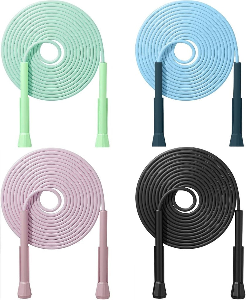 Bild im Galerie-Viewer laden, Springtouwen 4 stuks verstelbaar tot 280 cm met antislip handgrepen voor fitness en conditietraining – speedrope – touwspringen - happygetfit.com
