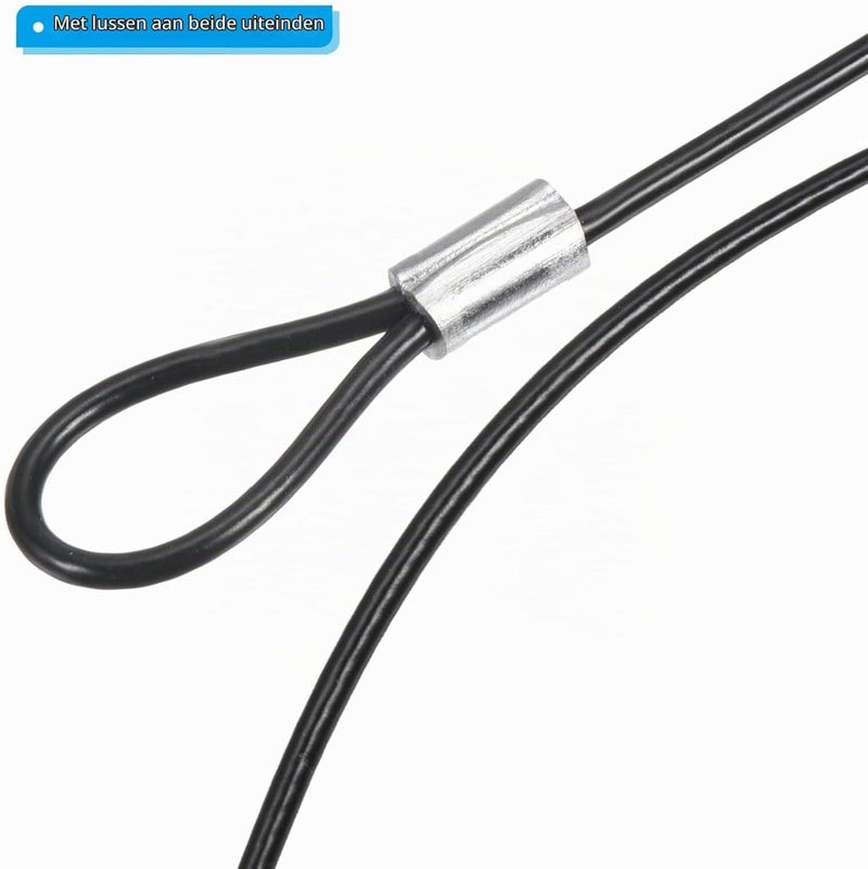 Load image into Gallery viewer, Stalen veiligheidskabel met dubbele lus 10 cm x 2 mm (8 stuks) - Gecoate borgkabel - Veiligheidskabel podiumverlichting &amp; bagage - happygetfit.com
