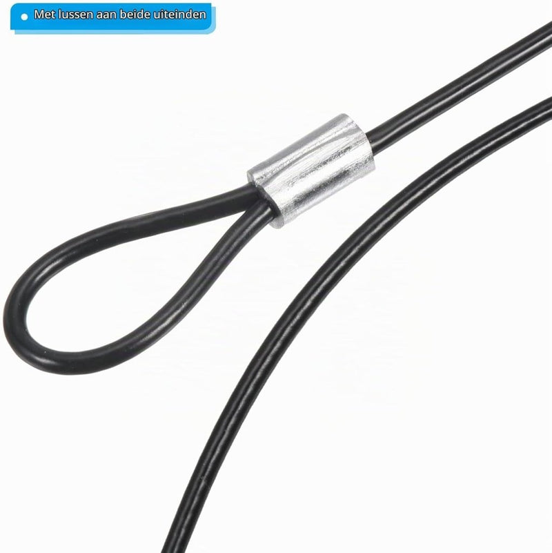 Load image into Gallery viewer, Stalen veiligheidskabel met dubbele lus 10 cm x 2 mm (8 stuks) - Gecoate borgkabel - Veiligheidskabel podiumverlichting &amp; bagage - happygetfit.com
