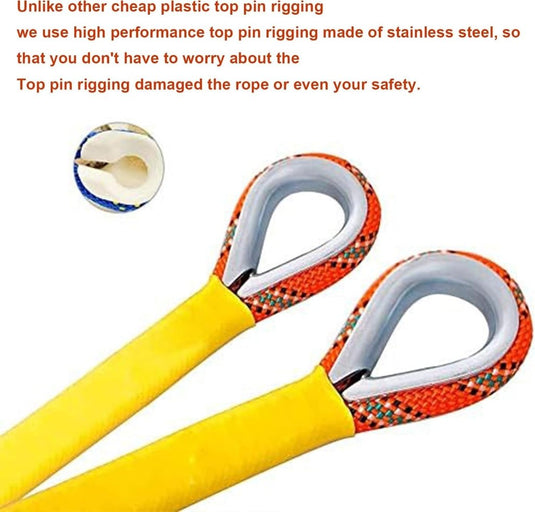 Statisch outdoor touw 10 m x 8 mm – nylon touw met 2 stalen haken voor camping en survival - happygetfit.com