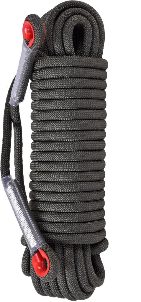 Statisch outdoor touw 30 m x 10 mm – met 2 karabijnhaken voor camping en buitengebruik - happygetfit.com