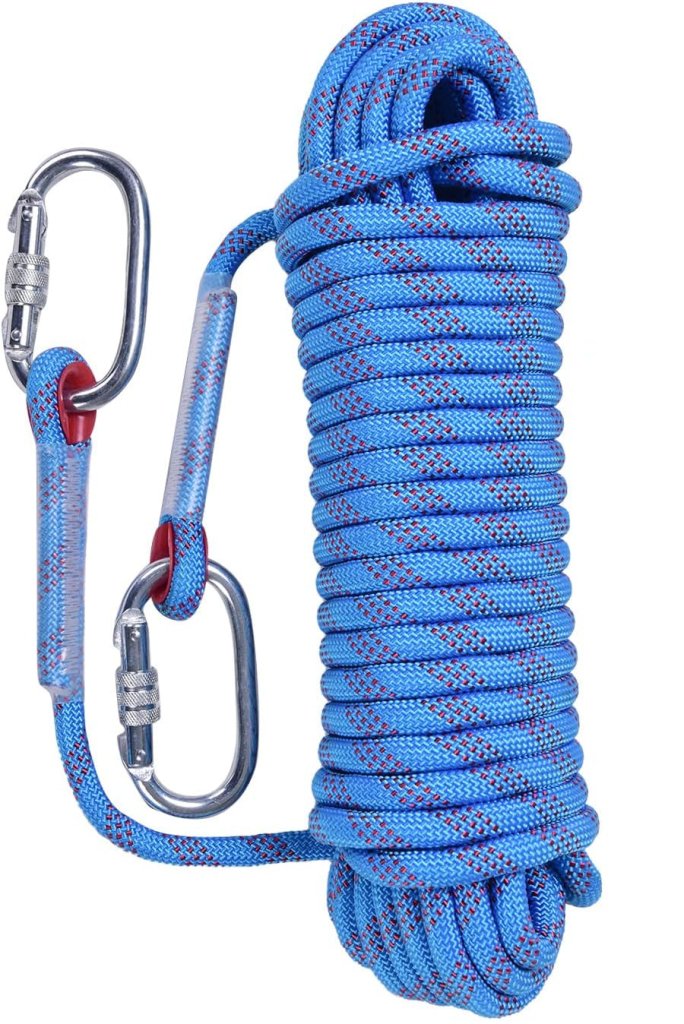 Laden Sie das Bild in Galerie -Viewer, Statisch outdoor touw 30 m x 10 mm – met 2 karabijnhaken voor camping en buitengebruik - happygetfit.com
