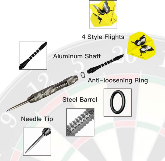 Steel Tip Darts, Brass Barrels Stainless Needle - happygetfit.com