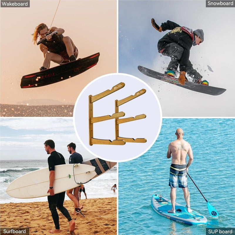 Załaduj obraz do przeglądarki galerii, Surfboard wandrek voor 3 boards van staal met schuimbescherming – SUP longboard surfplank houder - happygetfit.com
