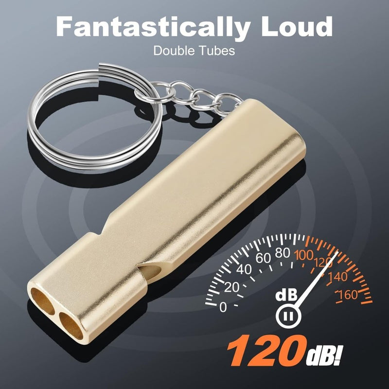 Charger l’image dans la visionneuse de galerie, Survivalfluitjes 5 stuks van aluminium met dubbele luchtbuis en sleutelhanger tot 120 dB – noodfluitjes – signaalfluitjes - happygetfit.com
