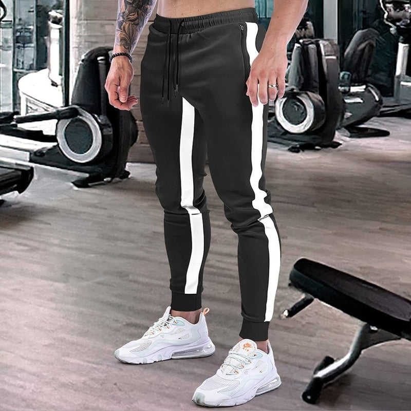Laad afbeelding in Galerijviewer, Suwangi Joggingbroek voor heren, fitnesssportbroek, joggingbroek, sweatpants, strepen, slim fit, vrijetijdsbroek - happygetfit.com
