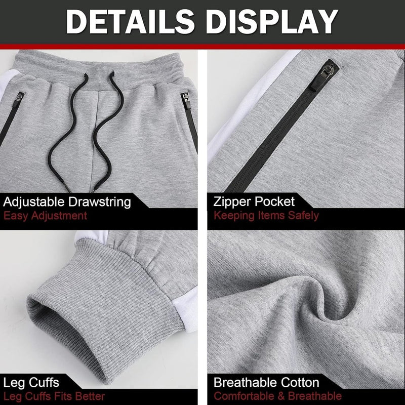 Laad afbeelding in Galerijviewer, Suwangi Joggingbroek voor heren, fitnesssportbroek, joggingbroek, sweatpants, strepen, slim fit, vrijetijdsbroek - happygetfit.com
