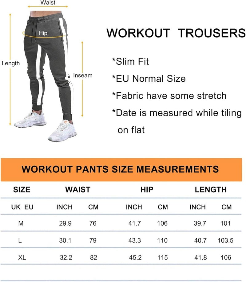 Laad afbeelding in Galerijviewer, Suwangi Joggingbroek voor heren, fitnesssportbroek, joggingbroek, sweatpants, strepen, slim fit, vrijetijdsbroek - happygetfit.com
